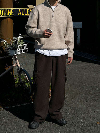 No.80540 Retro Style Straight-Leg Casual Cargo Pants