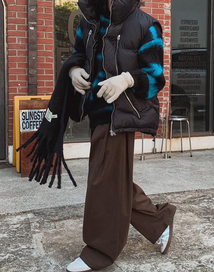 No.220298 Retro Style Draped Straight-Leg Suit Wide-Leg Pants