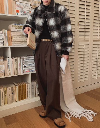 No.80546 Retro Style Commuter Cleanfit Floor-Length Straight-Leg Suit Pants