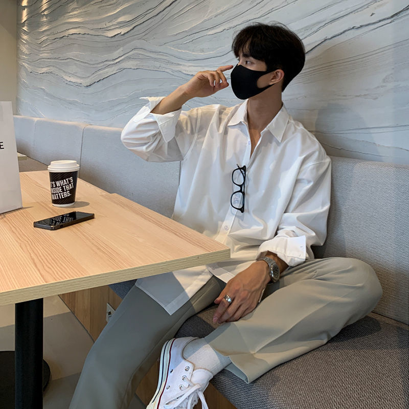 No. C8613 Korean Style Old Money Style Casual Solid Color Shirt