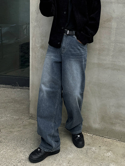 No.80424 Commuting Style Cleanfit Retro Straight-Leg Jeans