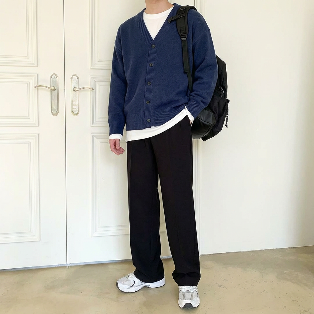 No. C58  Drapey Business-Casual Relaxed-Fit Straight-Leg Pants