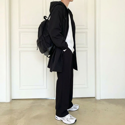 No. C58  Drapey Business-Casual Relaxed-Fit Straight-Leg Pants