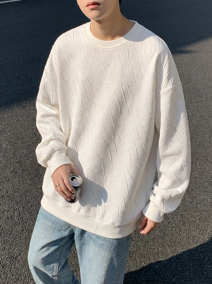 NO.XT01 Twill Embossed Jacquard Sweatshirt