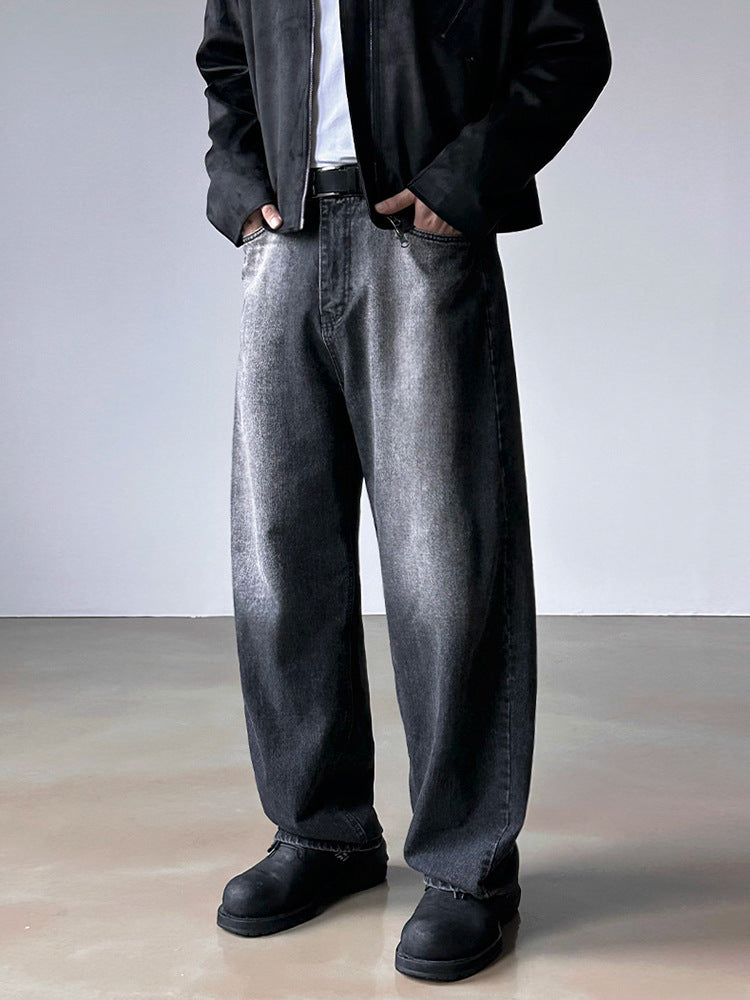 No.80513 Vintage Style Casual Washed Straight Wide-Leg Jeans