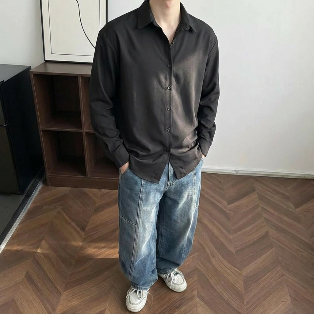 No. 01  Ice Silk Lightweight Breathable Drapey Shirt