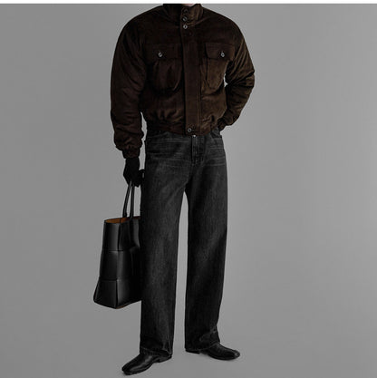 No.80508 Retro Style Stand Collar Warm Thickened Cotton Jacket