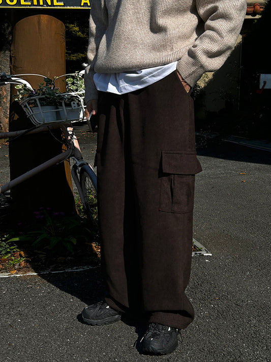 No.80540 Retro Style Straight-Leg Casual Cargo Pants