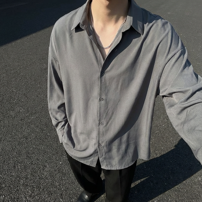 No. 01  Ice Silk Lightweight Breathable Drapey Shirt