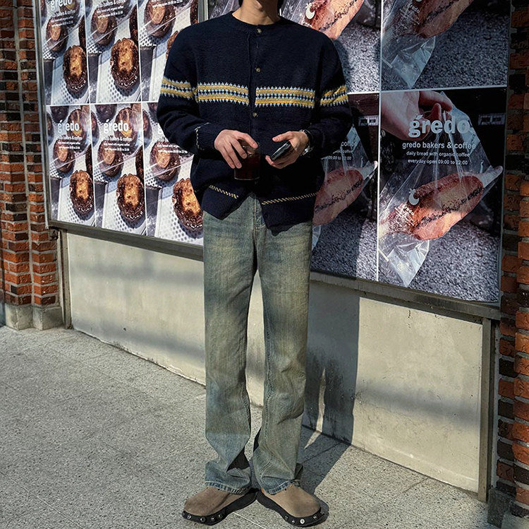 No.250188 High Street Vintage Distressed Straight-Leg Jeans