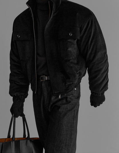 No.80508 Retro Style Stand Collar Warm Thickened Cotton Jacket