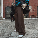 No.220298 Retro Style Draped Straight-Leg Suit Wide-Leg Pants