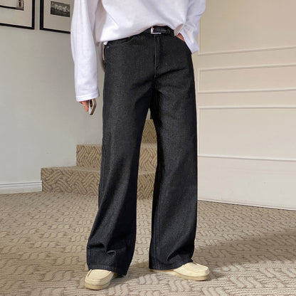 No.220320 cleanfit vintage washed straight-leg jeans