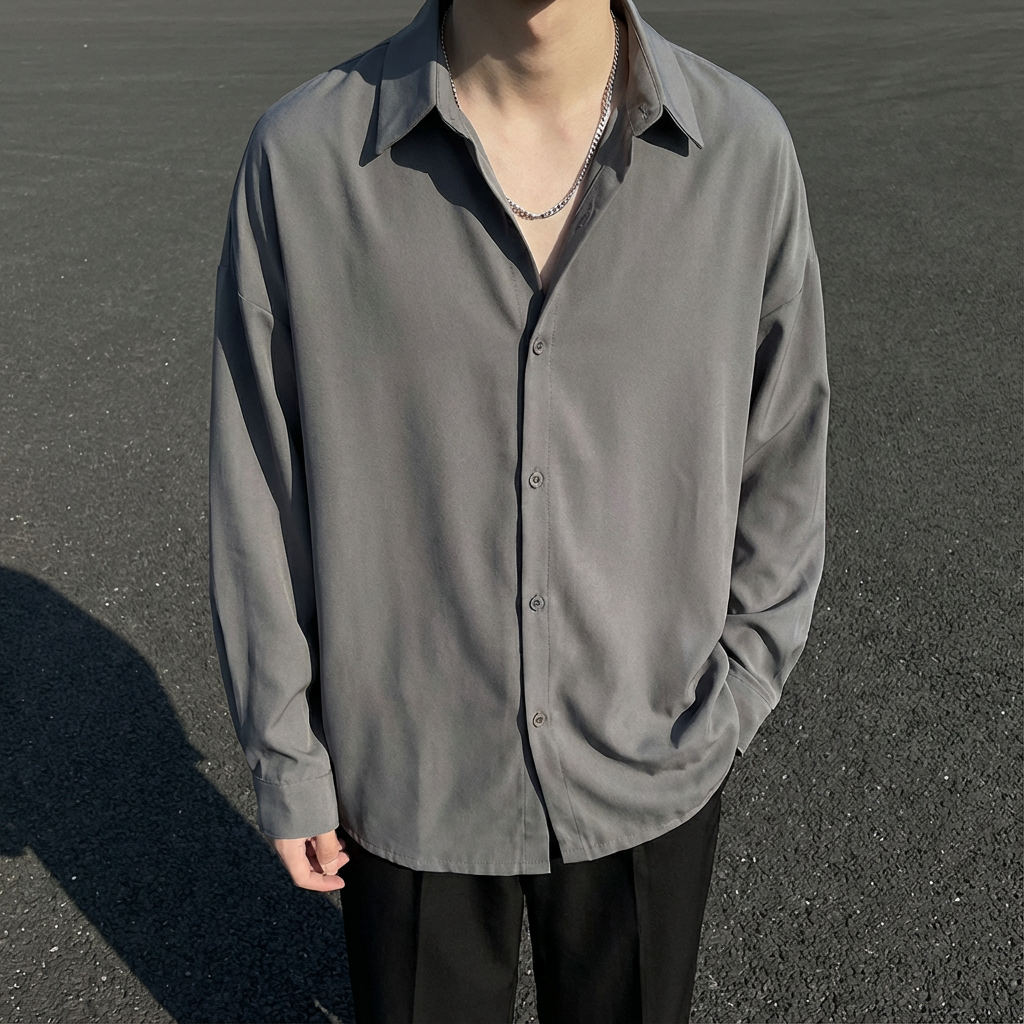 No. 01  Ice Silk Lightweight Breathable Drapey Shirt