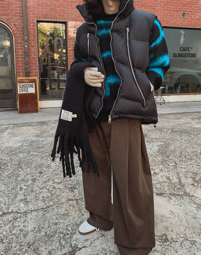 No.220298 Retro Style Draped Straight-Leg Suit Wide-Leg Pants