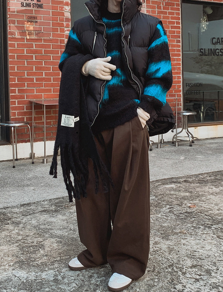 No.220298 Retro Style Draped Straight-Leg Suit Wide-Leg Pants