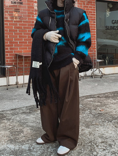 No.220298 Retro Style Draped Straight-Leg Suit Wide-Leg Pants