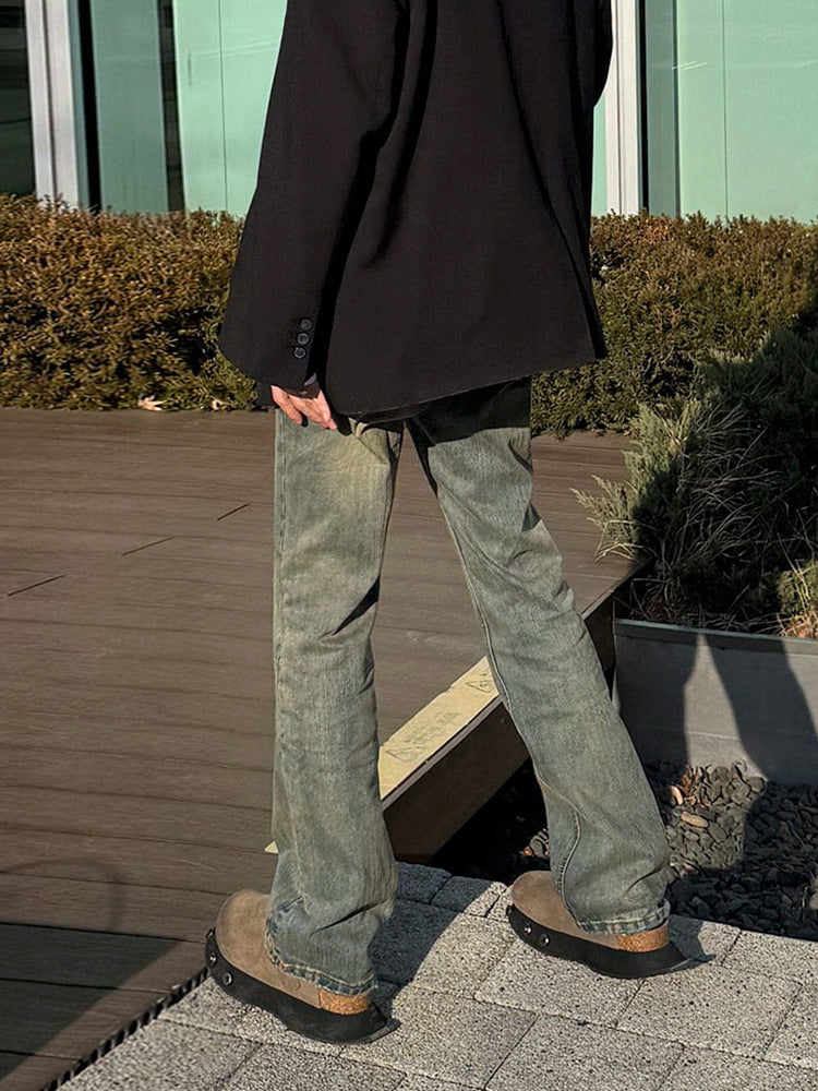 No.250188 High Street Vintage Distressed Straight-Leg Jeans