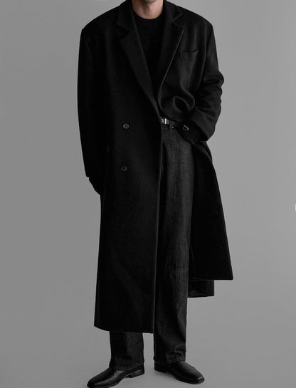 No.80502 Korean Style Lightly Mature H-Shaped Suit Collar Woolen Coat Outerwear