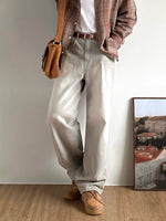 No.80567 Vintage Washed Distressed Straight-Leg Jeans