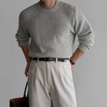 No.210455 Design Sense Round Neck Sweater Knitted Base Shirt