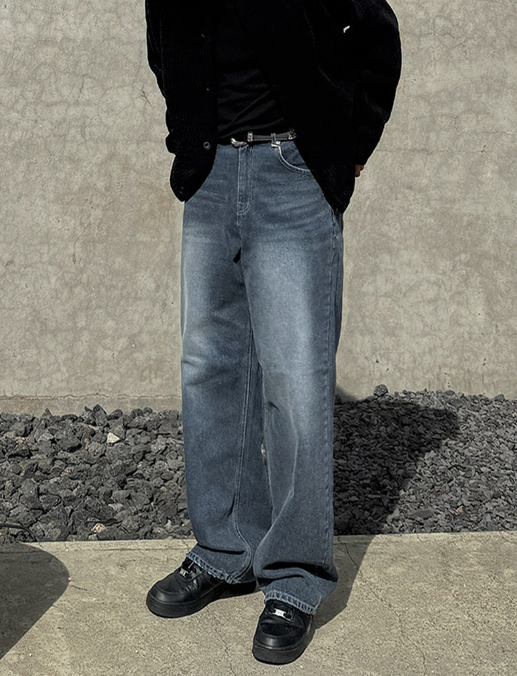 No.80424 Commuting Style Cleanfit Retro Straight-Leg Jeans