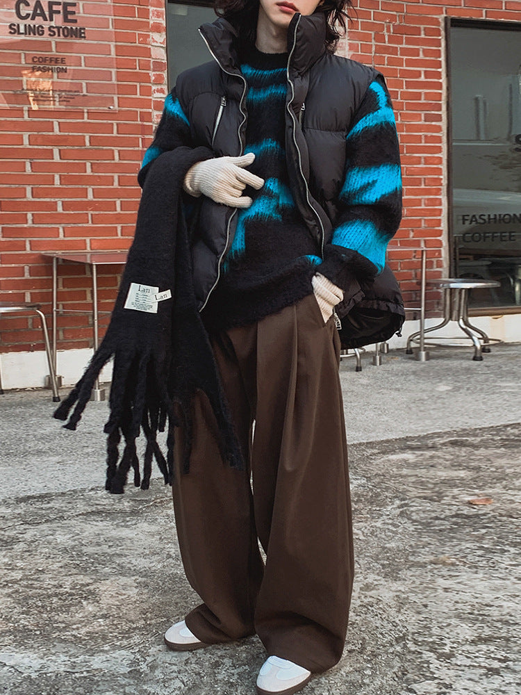 No.220298 Retro Style Draped Straight-Leg Suit Wide-Leg Pants