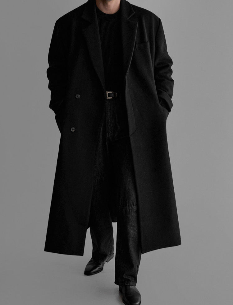 No.80502 Korean Style Lightly Mature H-Shaped Suit Collar Woolen Coat Outerwear