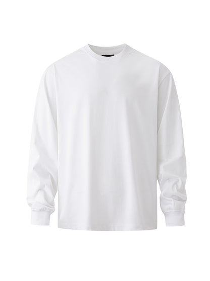 No.80574 Simple Design Solid Color Round Neck Long Sleeve T-Shirt