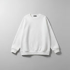 Textured White Oversized Sweatshirt | Men’s Casual Trendy Crewneck Pullover for Fall/Winter