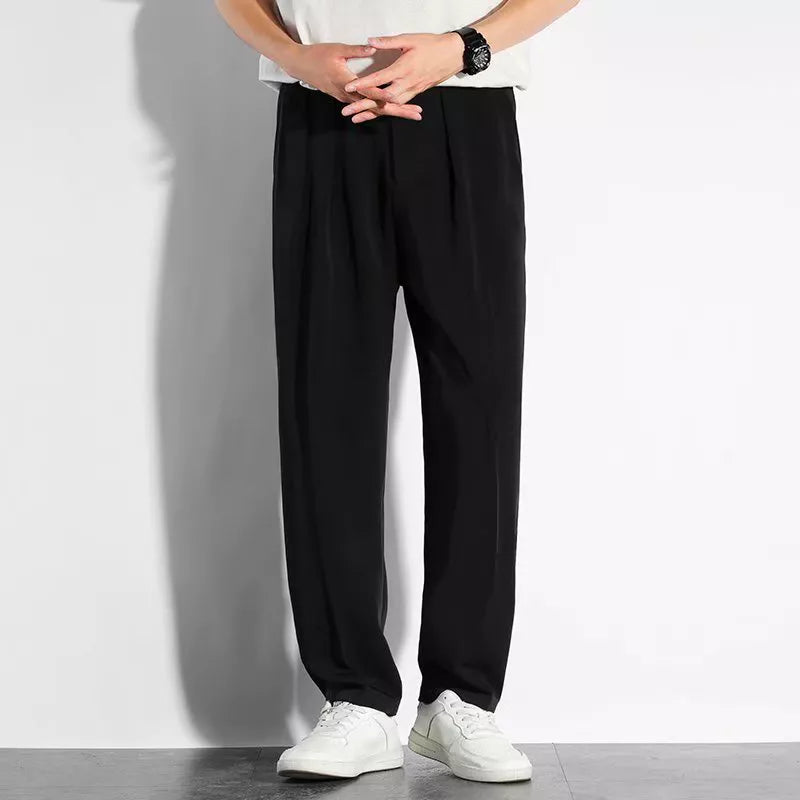 No. C58  Drapey Business-Casual Relaxed-Fit Straight-Leg Pants