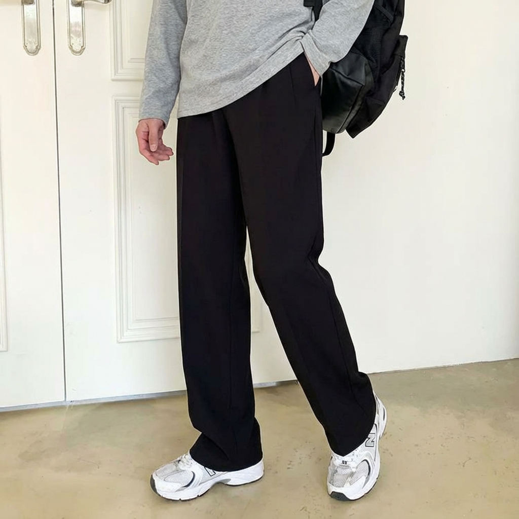 No. C58  Drapey Business-Casual Relaxed-Fit Straight-Leg Pants