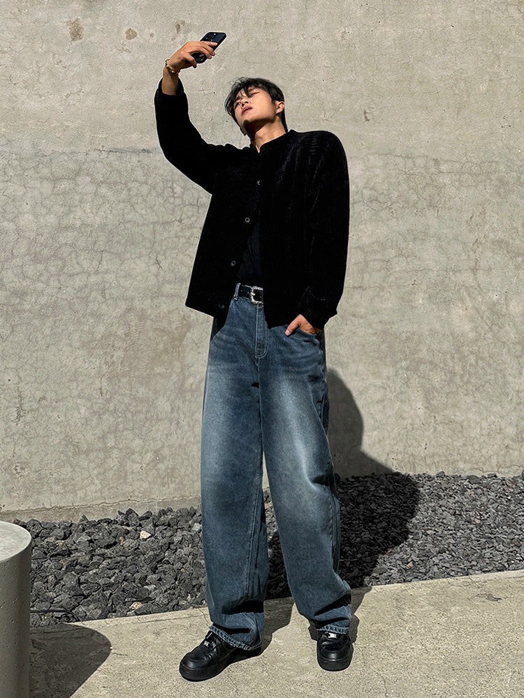 No.80424 Commuting Style Cleanfit Retro Straight-Leg Jeans