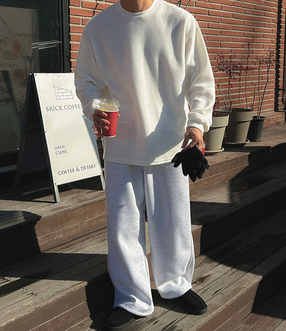 No.250179 Simple Style Solid Color Round Neck Pullover Knitted Base Shirt