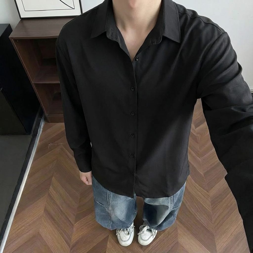 No. 01  Ice Silk Lightweight Breathable Drapey Shirt