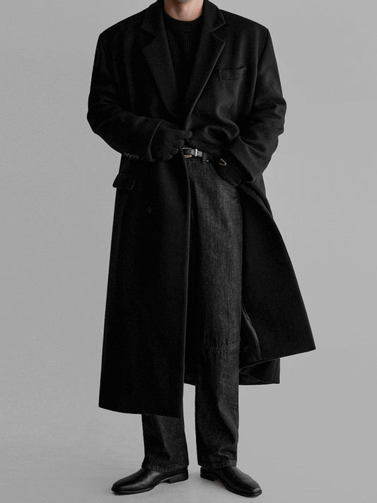 No.80502 Korean Style Lightly Mature H-Shaped Suit Collar Woolen Coat Outerwear