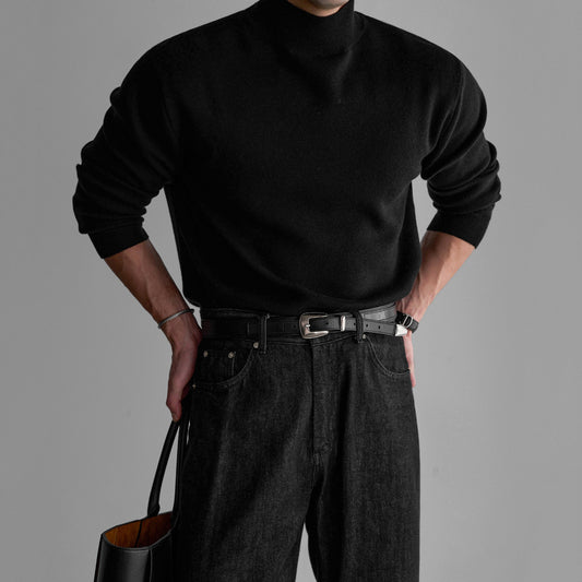 No.80535 Simple Style Half Turtleneck Pullover Sweater Base Shirt