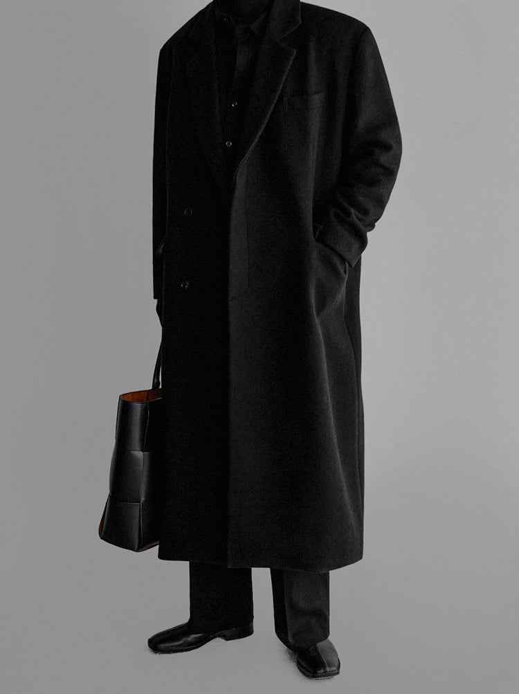 No.80502 Korean Style Lightly Mature H-Shaped Suit Collar Woolen Coat Outerwear