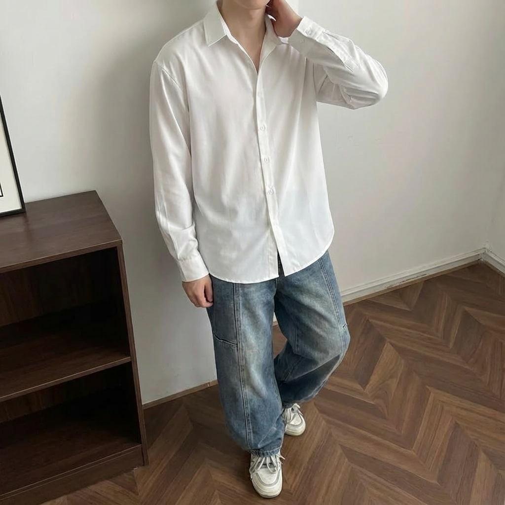 No. 01  Ice Silk Lightweight Breathable Drapey Shirt