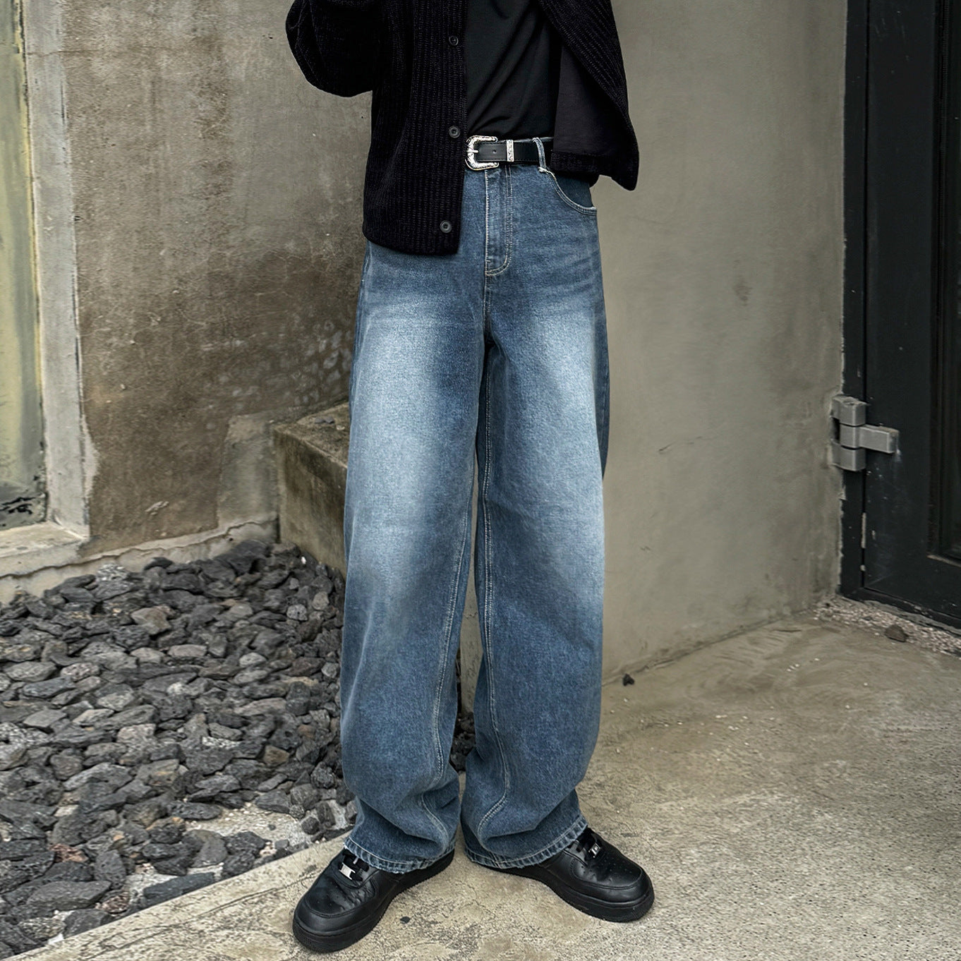 No.80424 Commuting Style Cleanfit Retro Straight-Leg Jeans