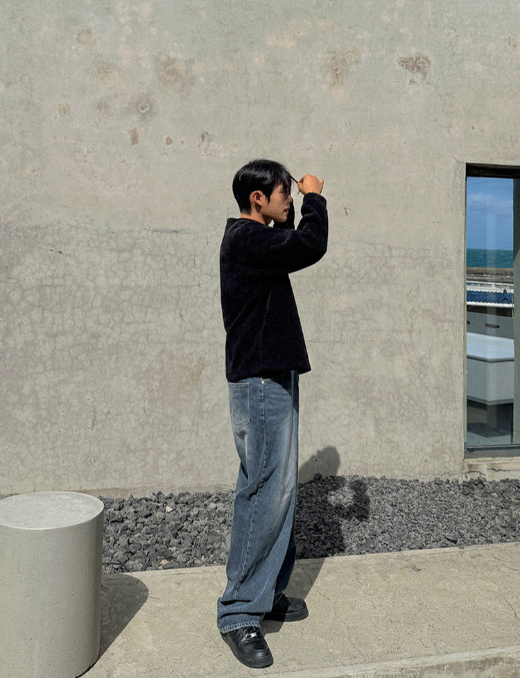 No.80424 Commuting Style Cleanfit Retro Straight-Leg Jeans