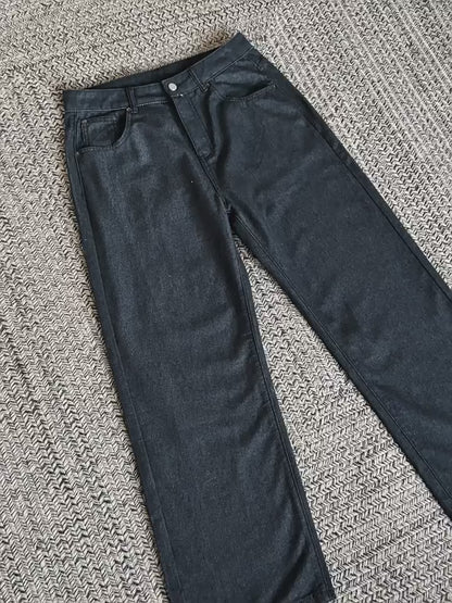 No.220320 cleanfit vintage washed straight-leg jeans