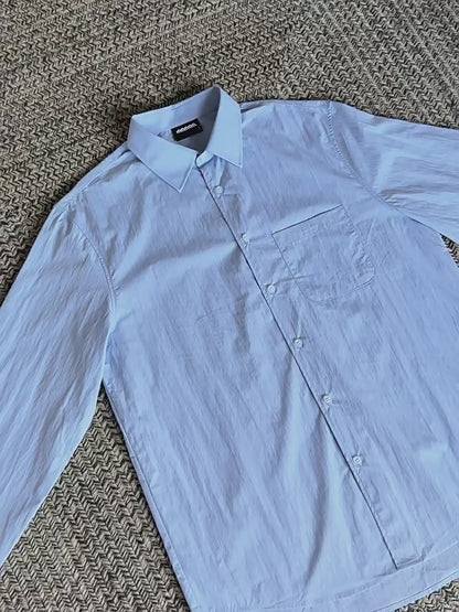 No.210474 Mature Commuter Style Solid Color Casual Long Sleeve Shirt