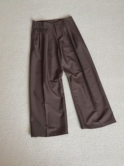 No.220298 Retro Style Draped Straight-Leg Suit Wide-Leg Pants