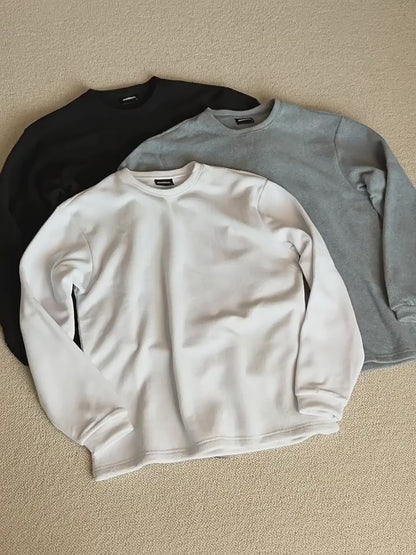 No.250179 Simple Style Solid Color Round Neck Pullover Knitted Base Shirt