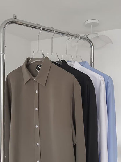 No. C8613 Korean Style Old Money Style Casual Solid Color Shirt