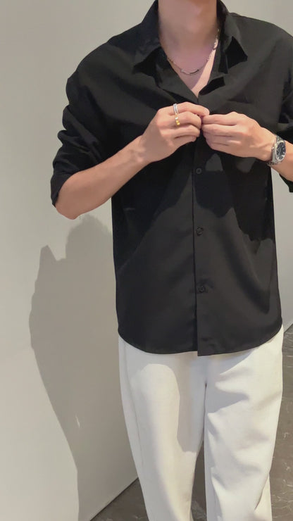 No. 01  Ice Silk Lightweight Breathable Drapey Shirt