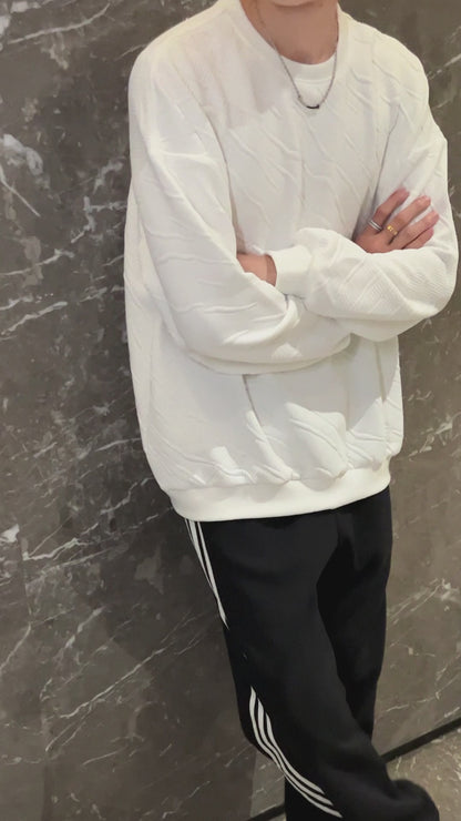 NO.XT01 Twill Embossed Jacquard Sweatshirt